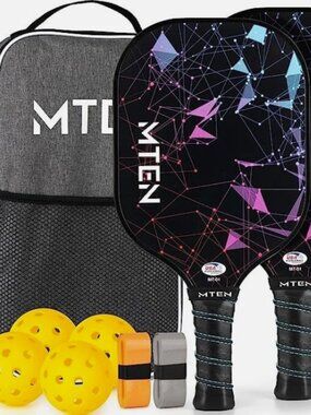 NEW Fiberglass Surface Pickleball Set with Pickleball Rackets for Men Women